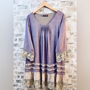 Adorn Ruffle Plus Size tunic, dress 2x